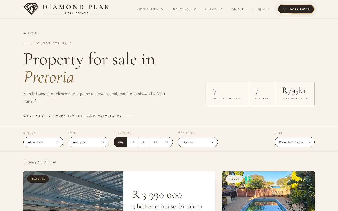 Diamond Peak property search