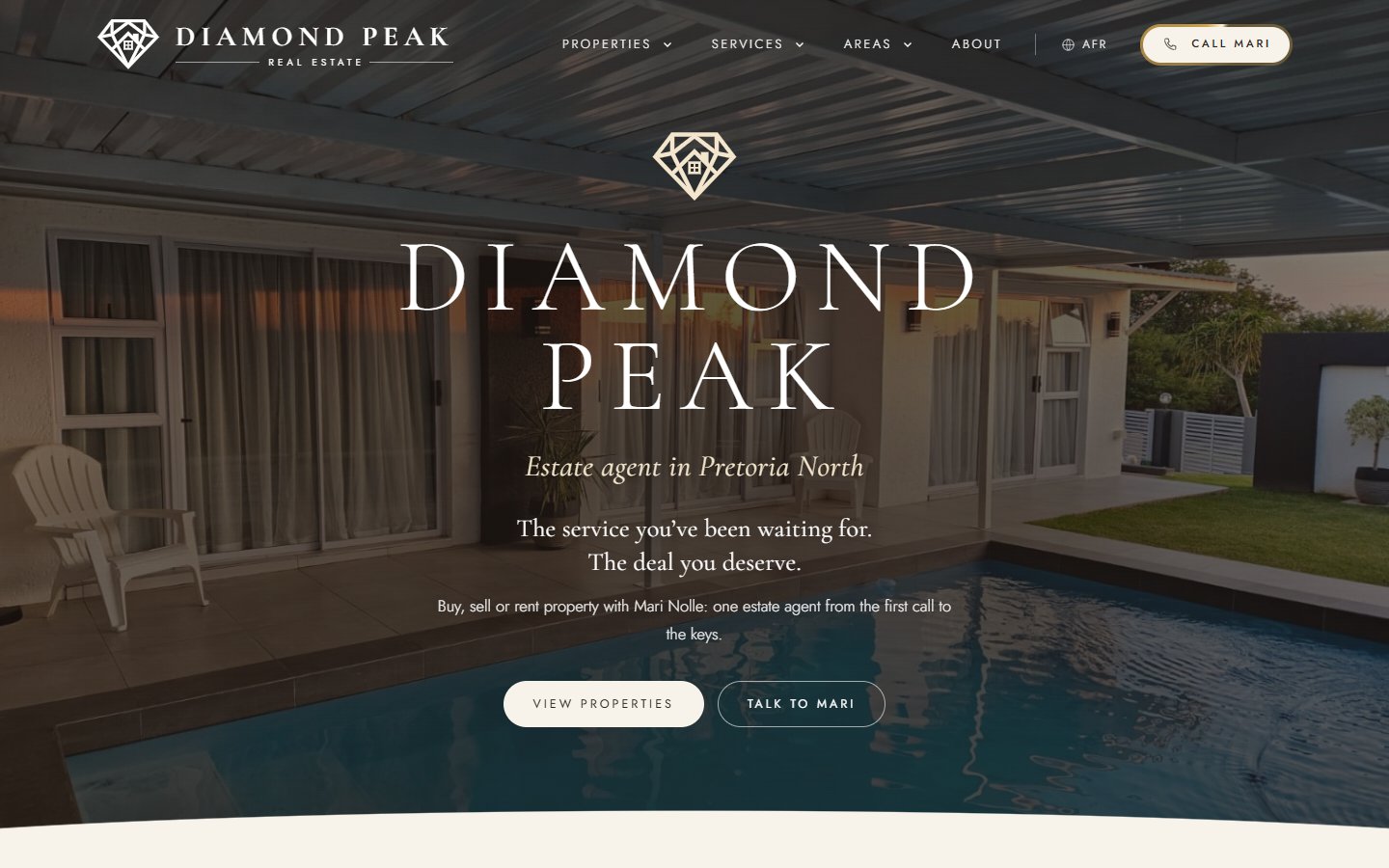 Diamond Peak's new homepage