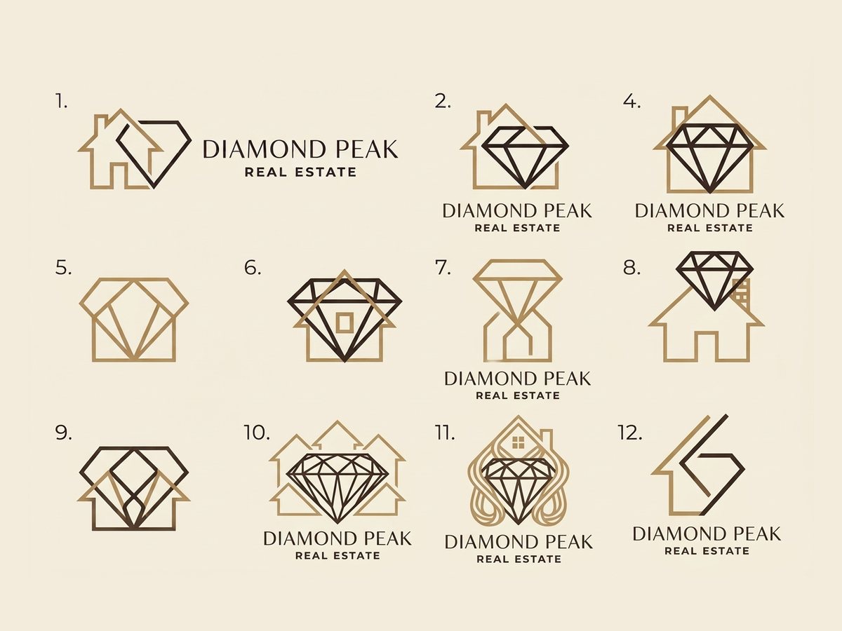 Twelve redesigns of the original logo