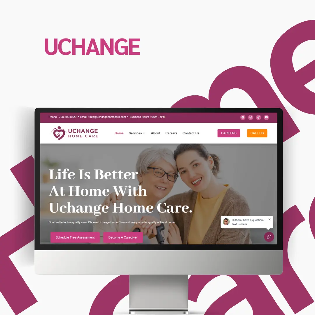 UChange Home Care website homepage